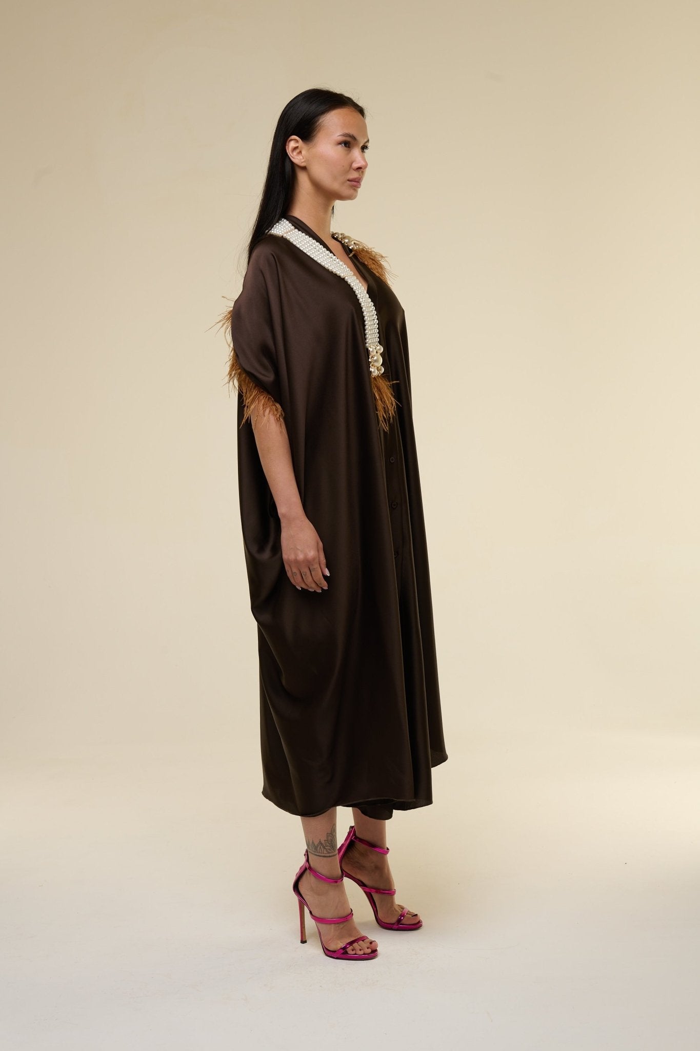 Caftano Marrone Perle - 22 Spazio Boutique