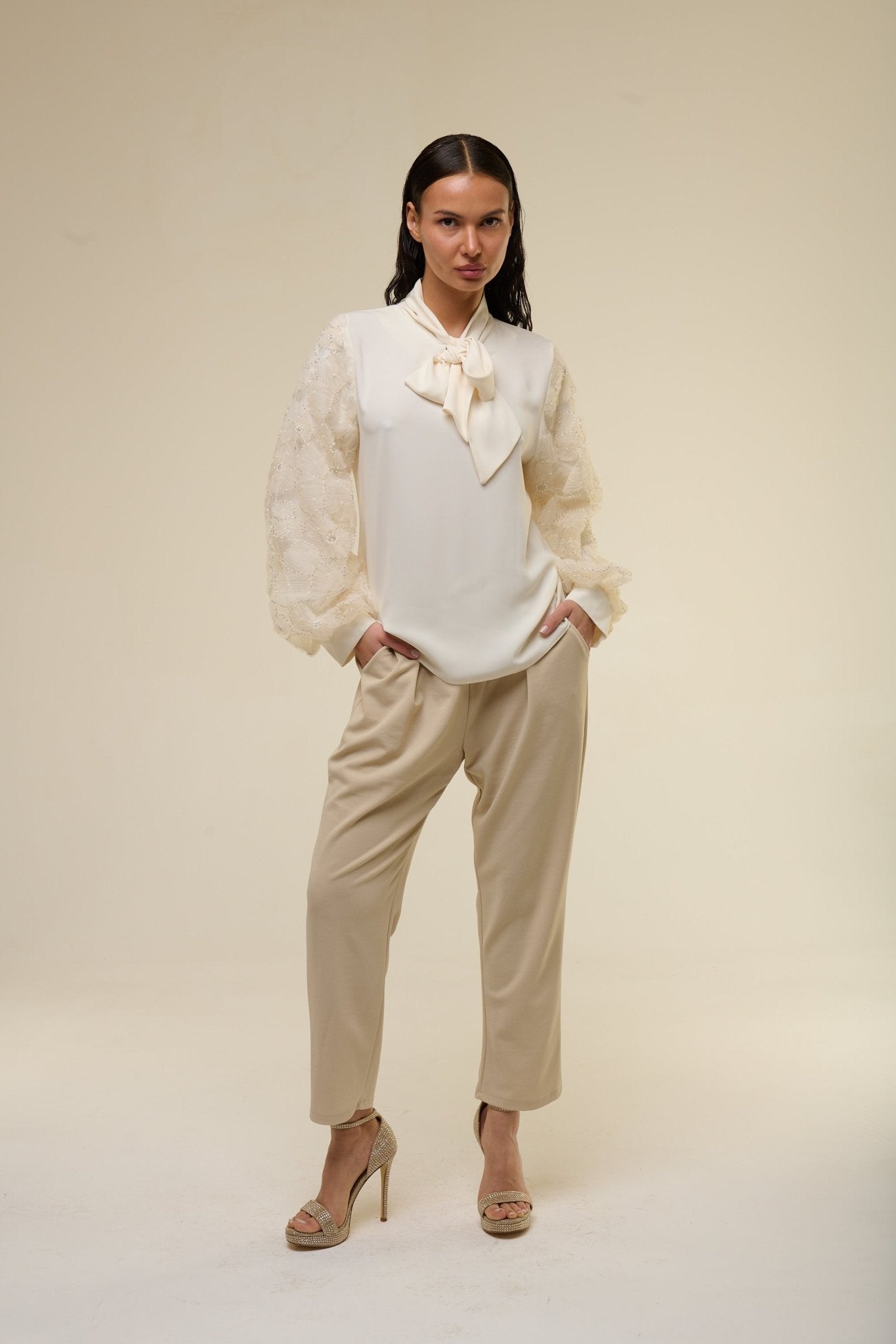 Camicia Cream Flower - 22 Spazio Boutique