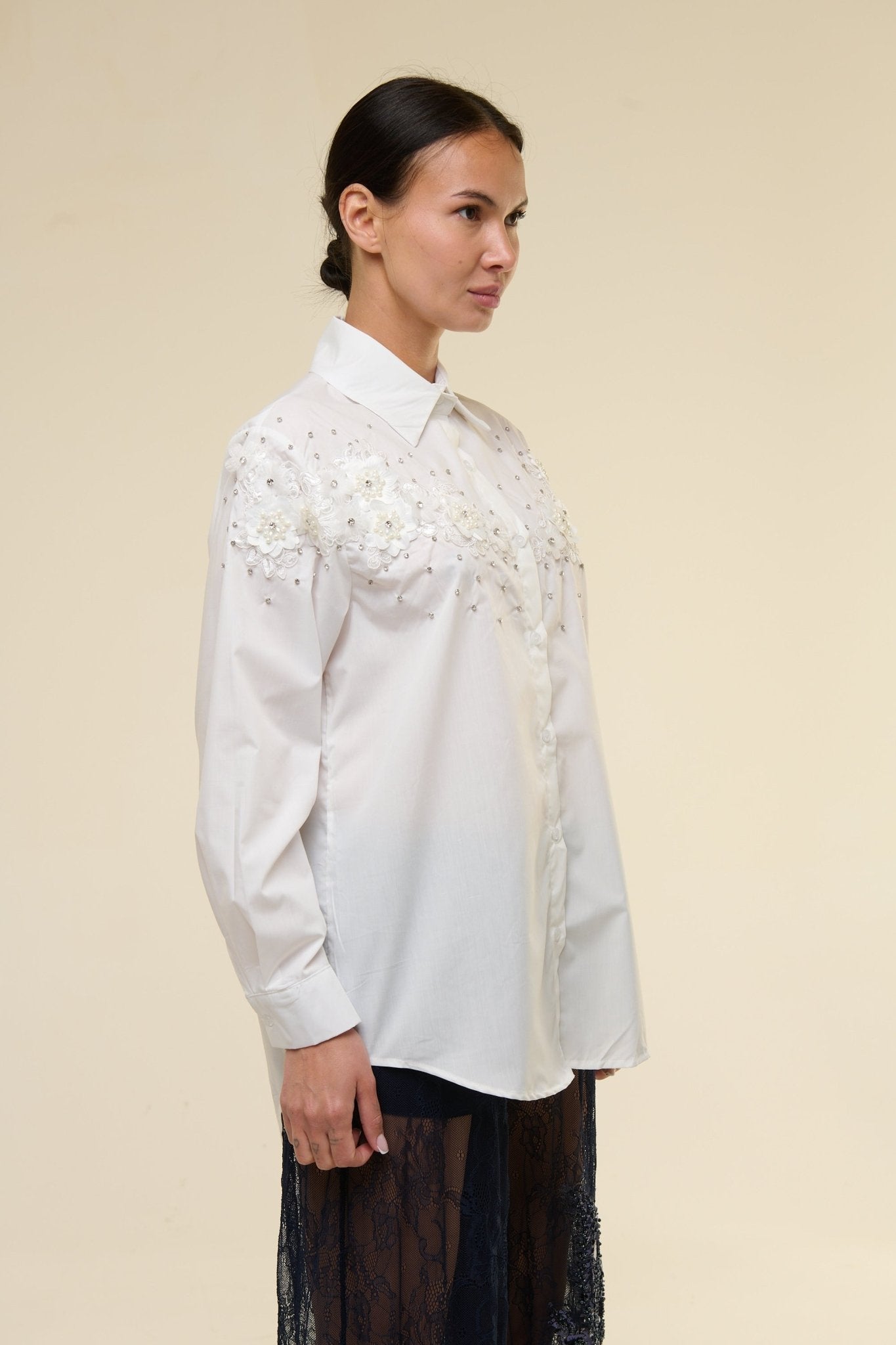 Camicia White Flowers - 22 Spazio Boutique