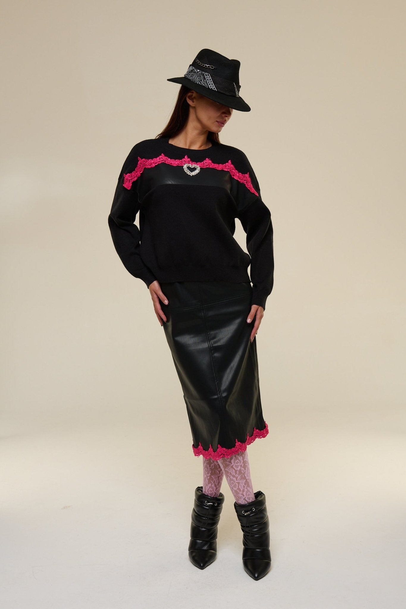 Completo Gonna Dea Total black- 22 Spazio Boutique