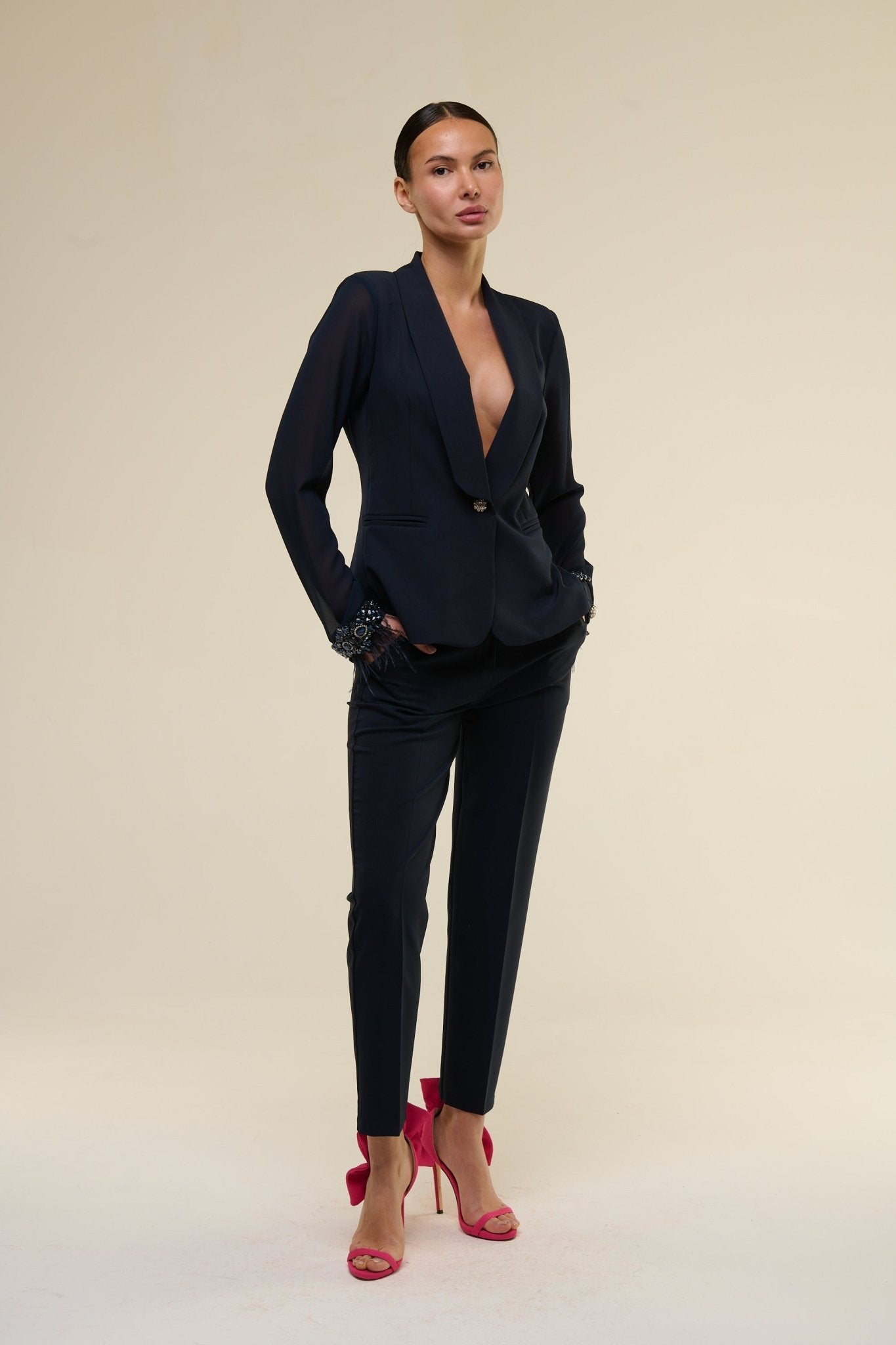 Tailleur Chiffon Blu Navy - 22 Spazio Boutique