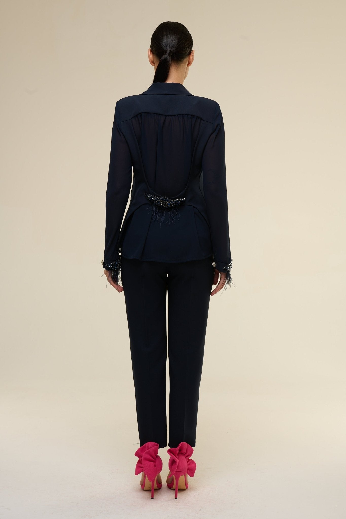 Tailleur Chiffon Blu Navy - 22 Spazio Boutique