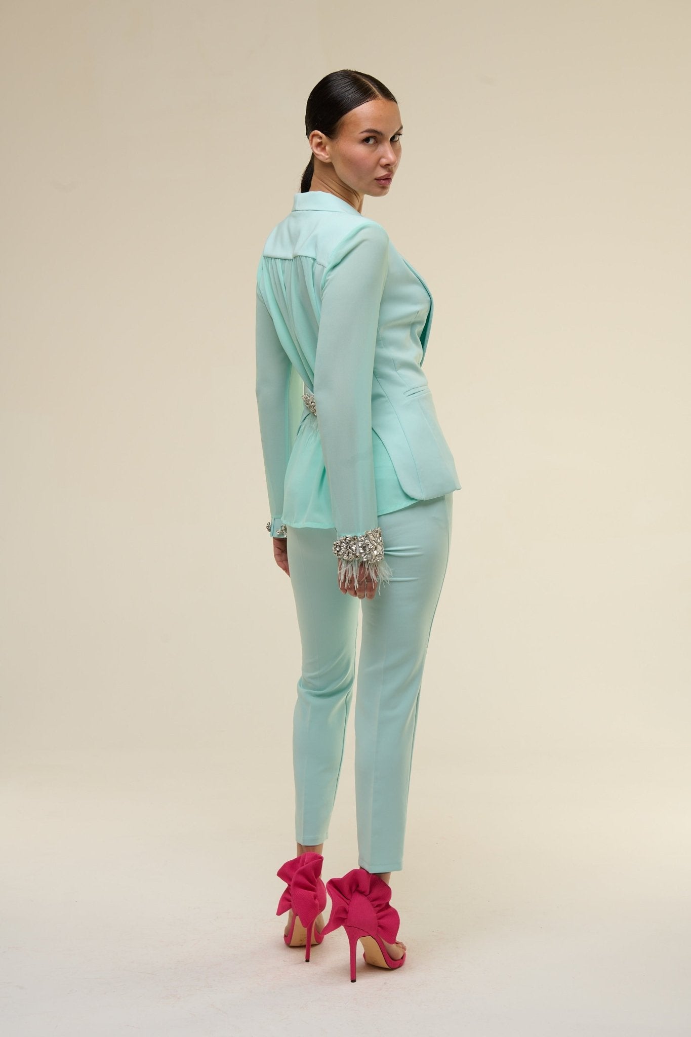 Tailleur Chiffon Verde Tiffany - 22 Spazio Boutique