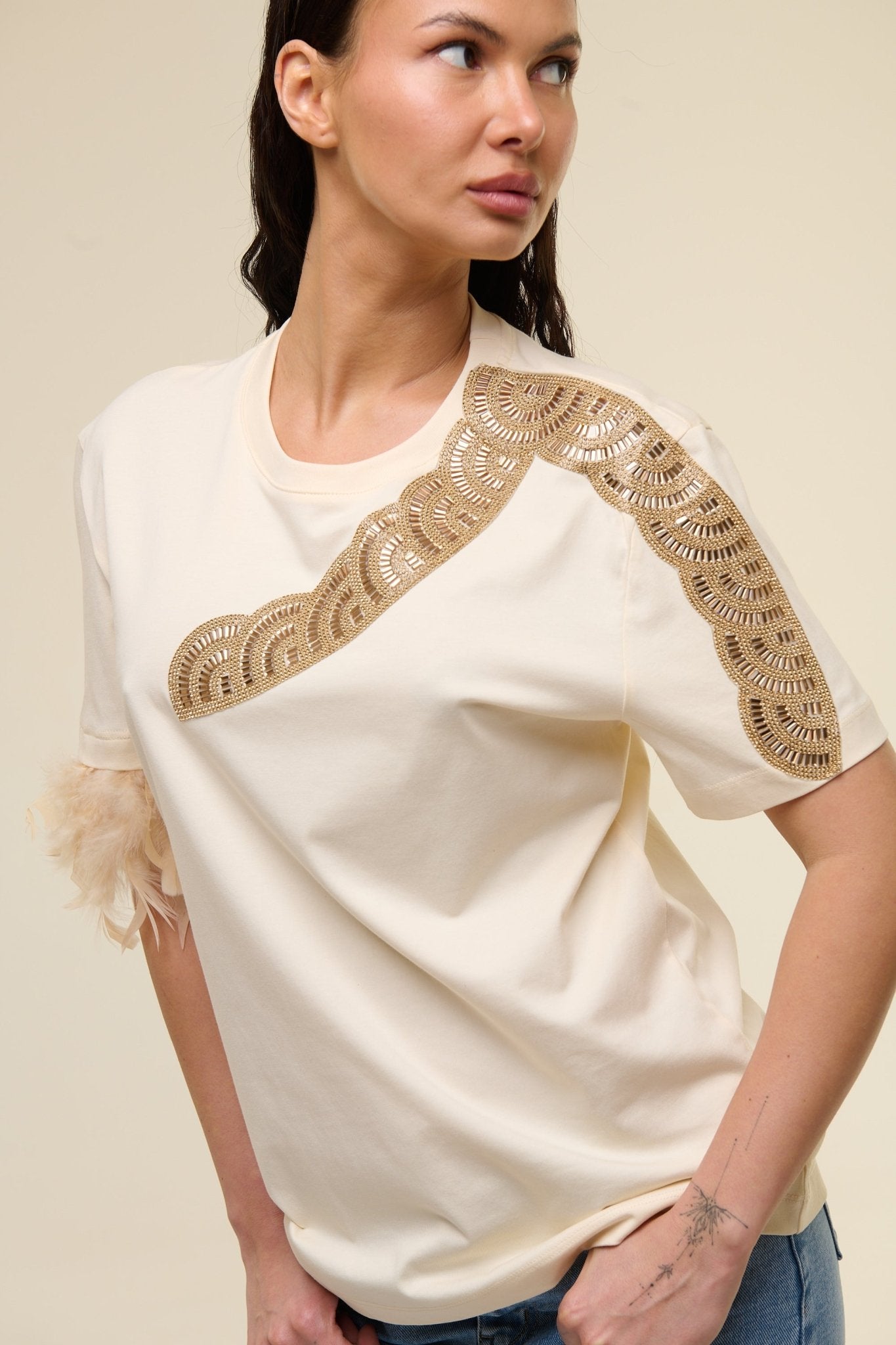 Shirt Beige Gioiello - 22 Spazio Boutique