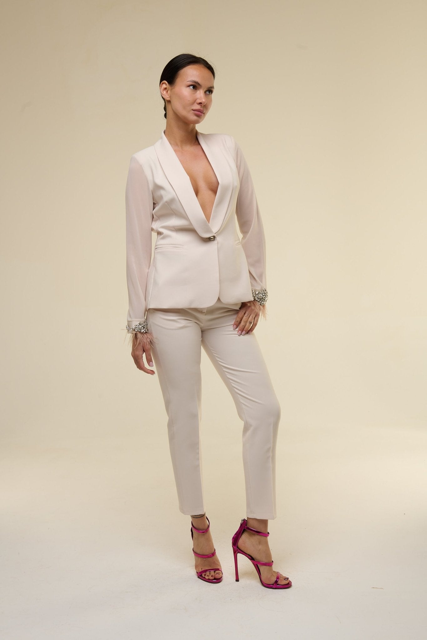 Tailleur Chiffon Beige - 22 Spazio Boutique