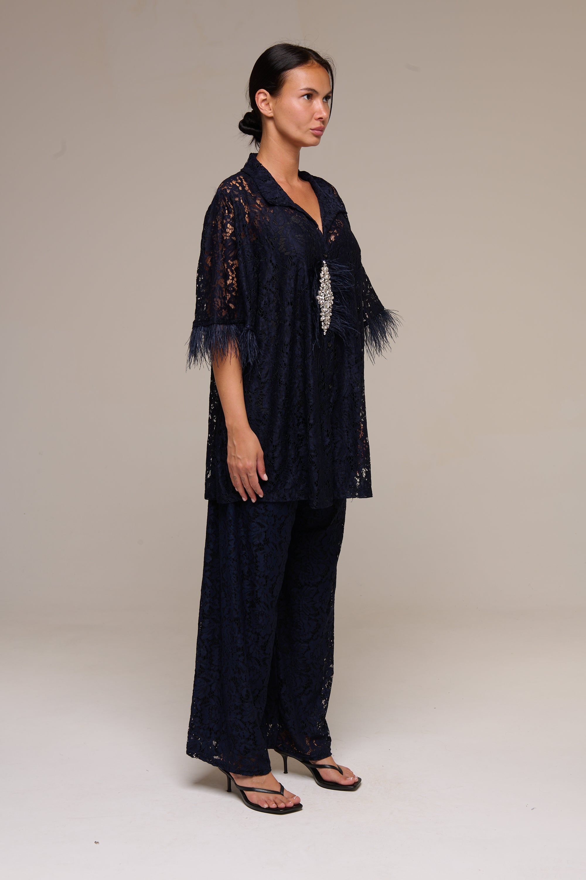 Completo Pizzo Jessica Blu