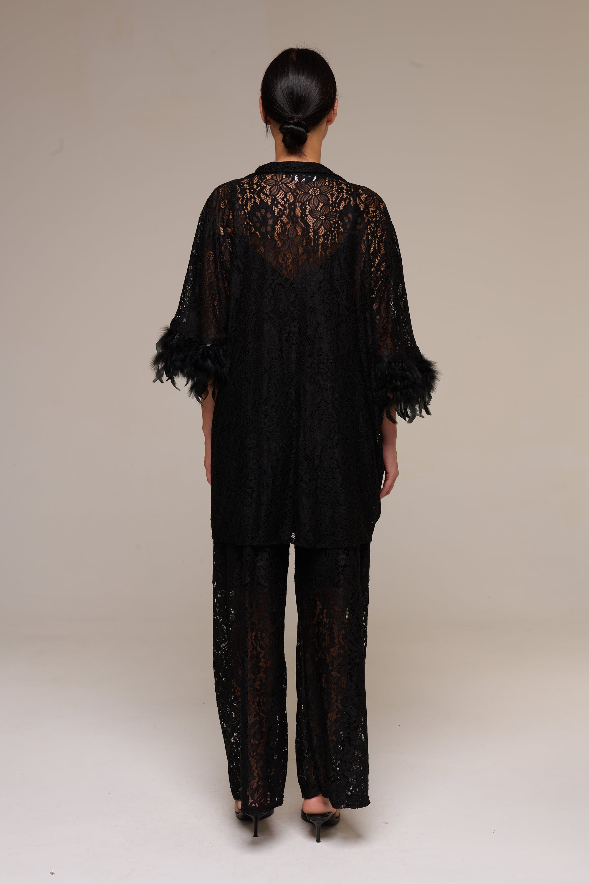 Completo Pizzo Jessica Nero