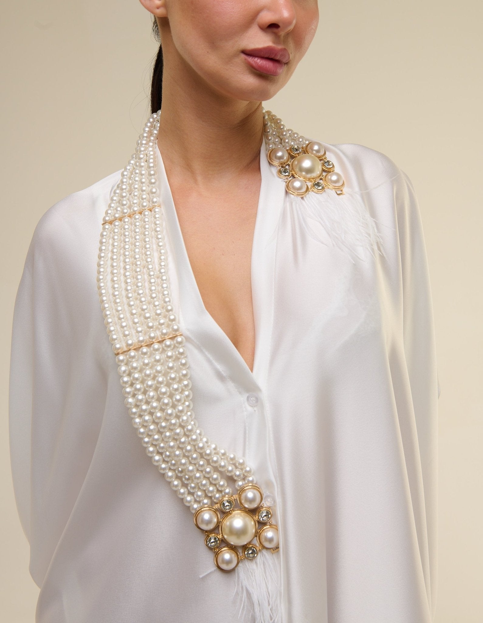 Caftano Gioiello Bianco Avorio - 22 Spazio Boutique