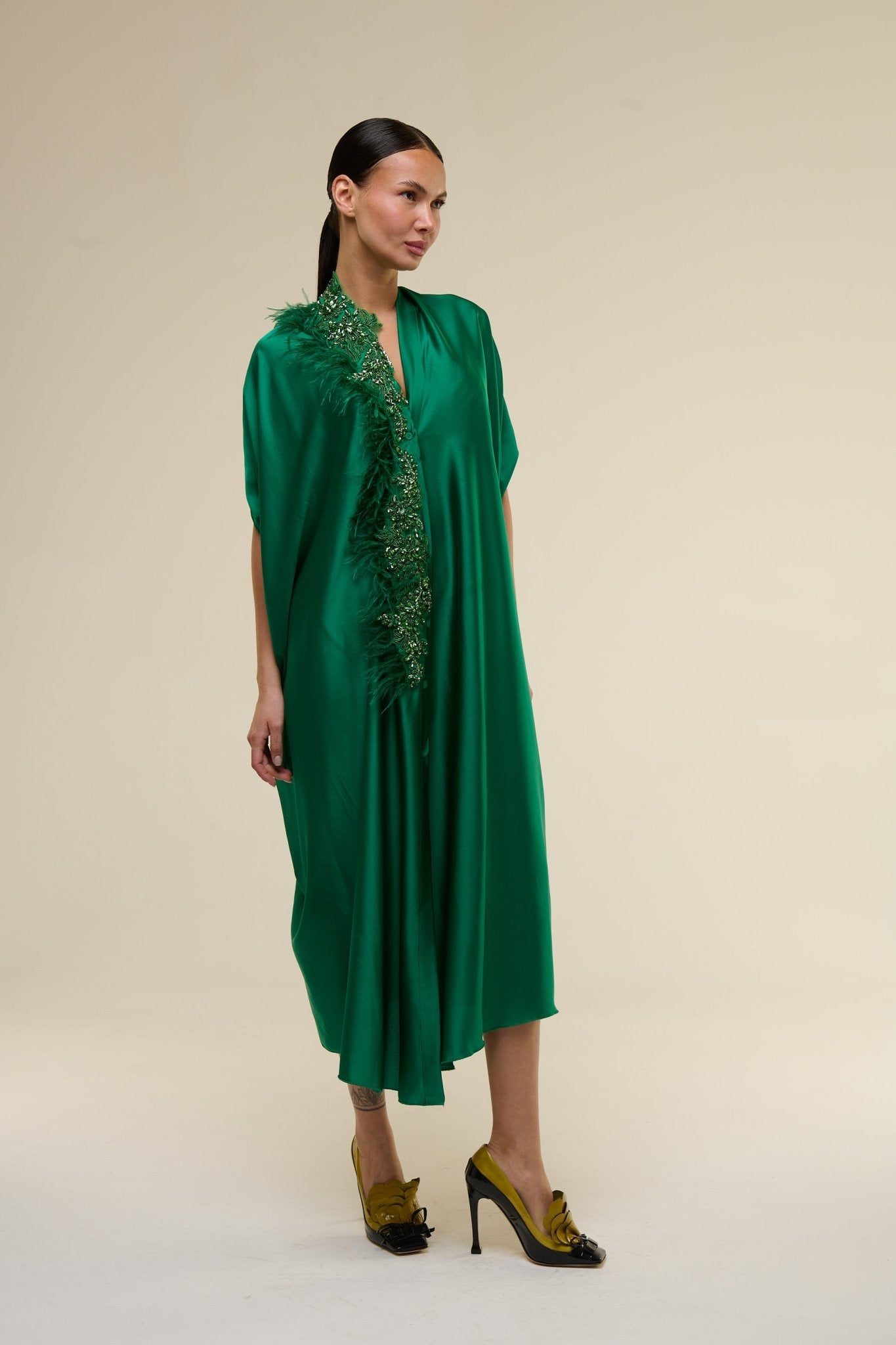 Caftano Gioiello verde smeraldo - 22 Spazio Boutique