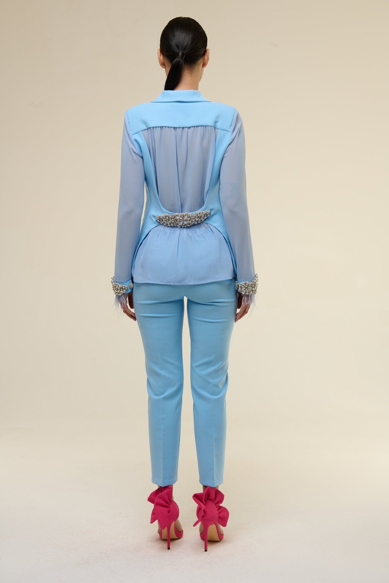 Tailleur Chiffon Azzurro - 22 Spazio Boutique