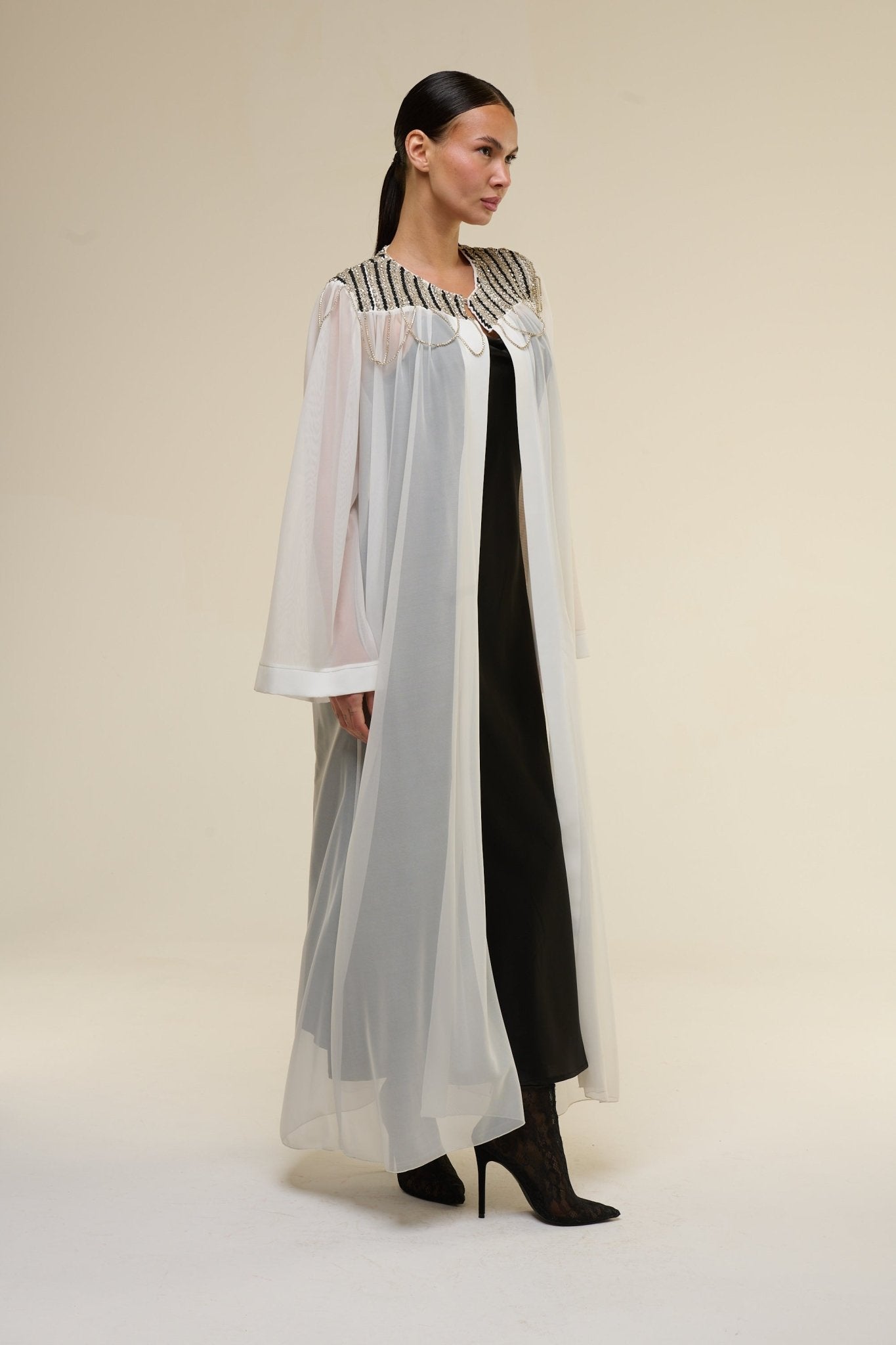 Caftano Nancy Bianco Black - 22 Spazio Boutique