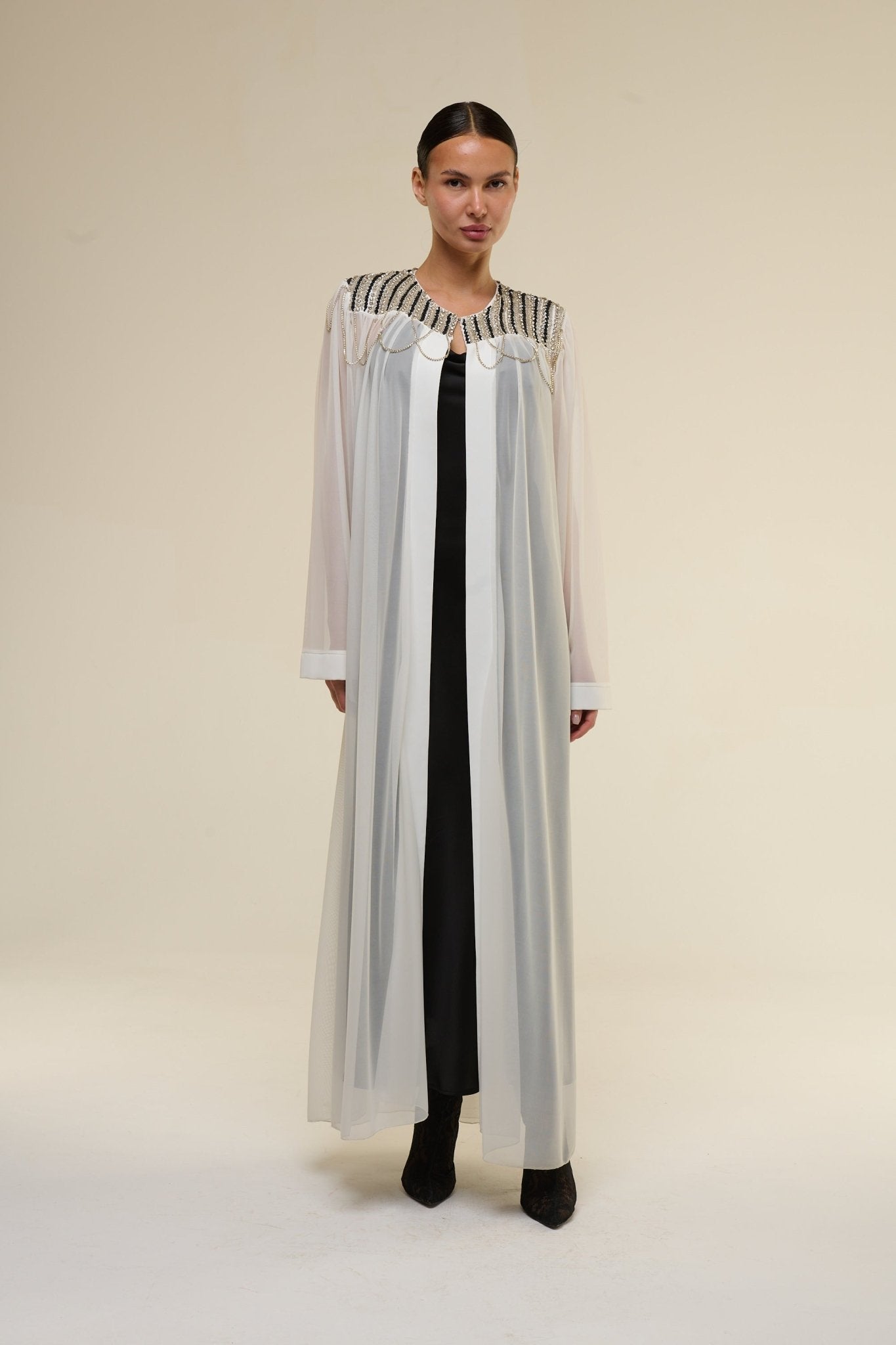 Caftano Nancy Bianco Black - 22 Spazio Boutique