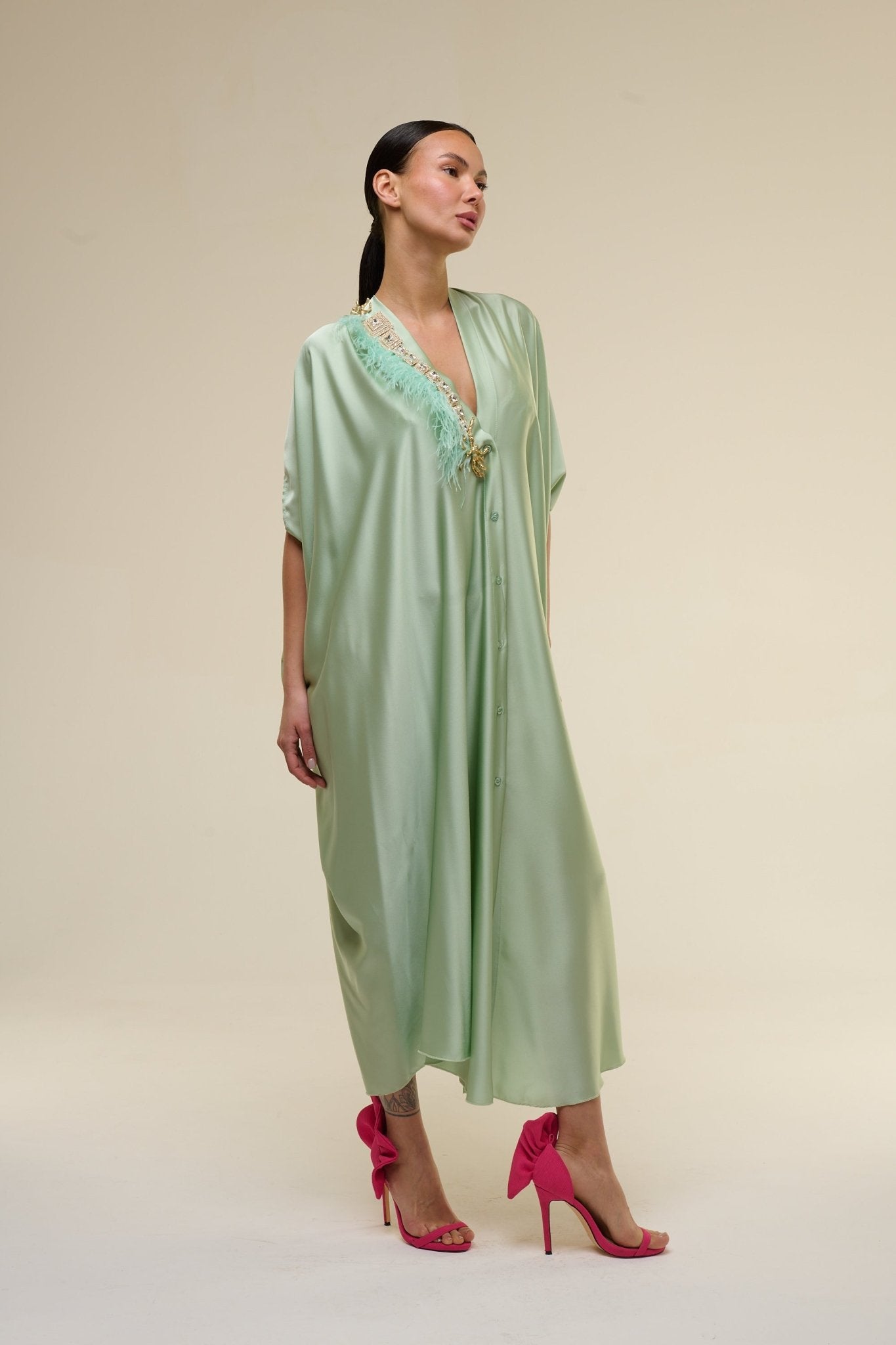 Caftano Gioiello Verde Petrolio - 22 Spazio Boutique