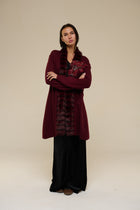 Cardigan Gioiello Bordeaux in Eco-Pelliccia – Eleganza Luxury | 22 Spazio Boutique