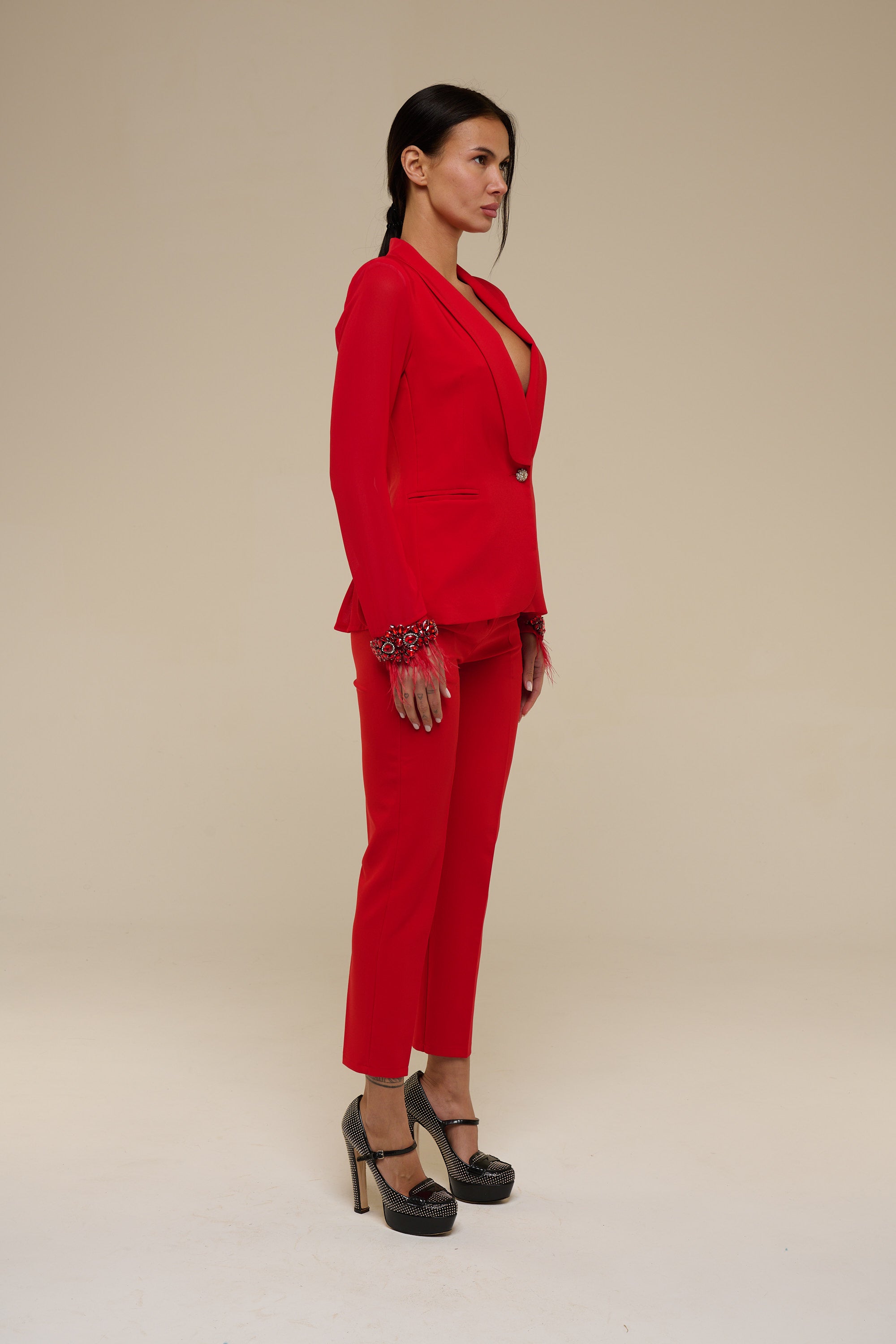 Tailleur Chiffon Rosso