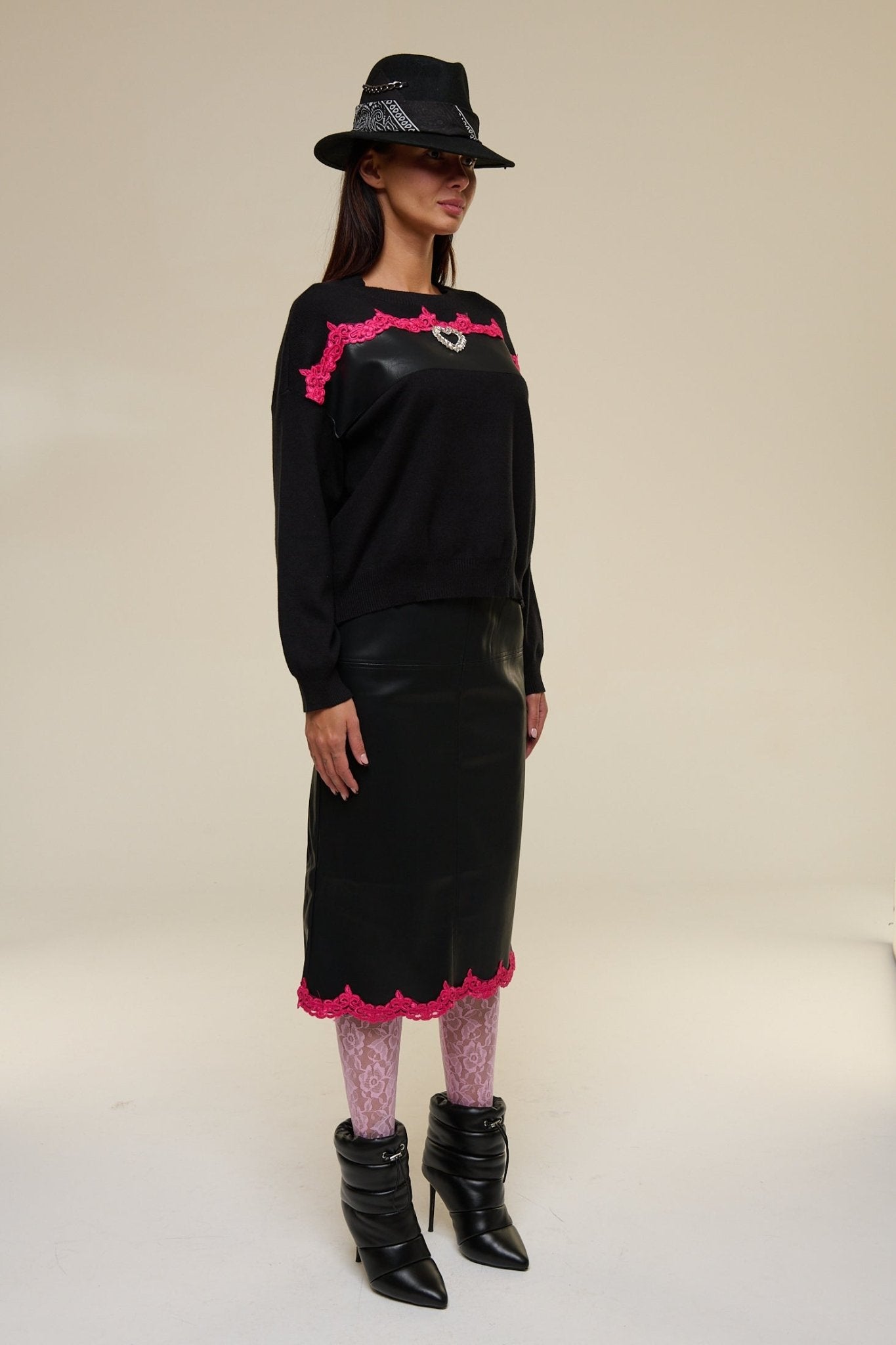 Completo Gonna Dea total black - 22 Spazio Boutique