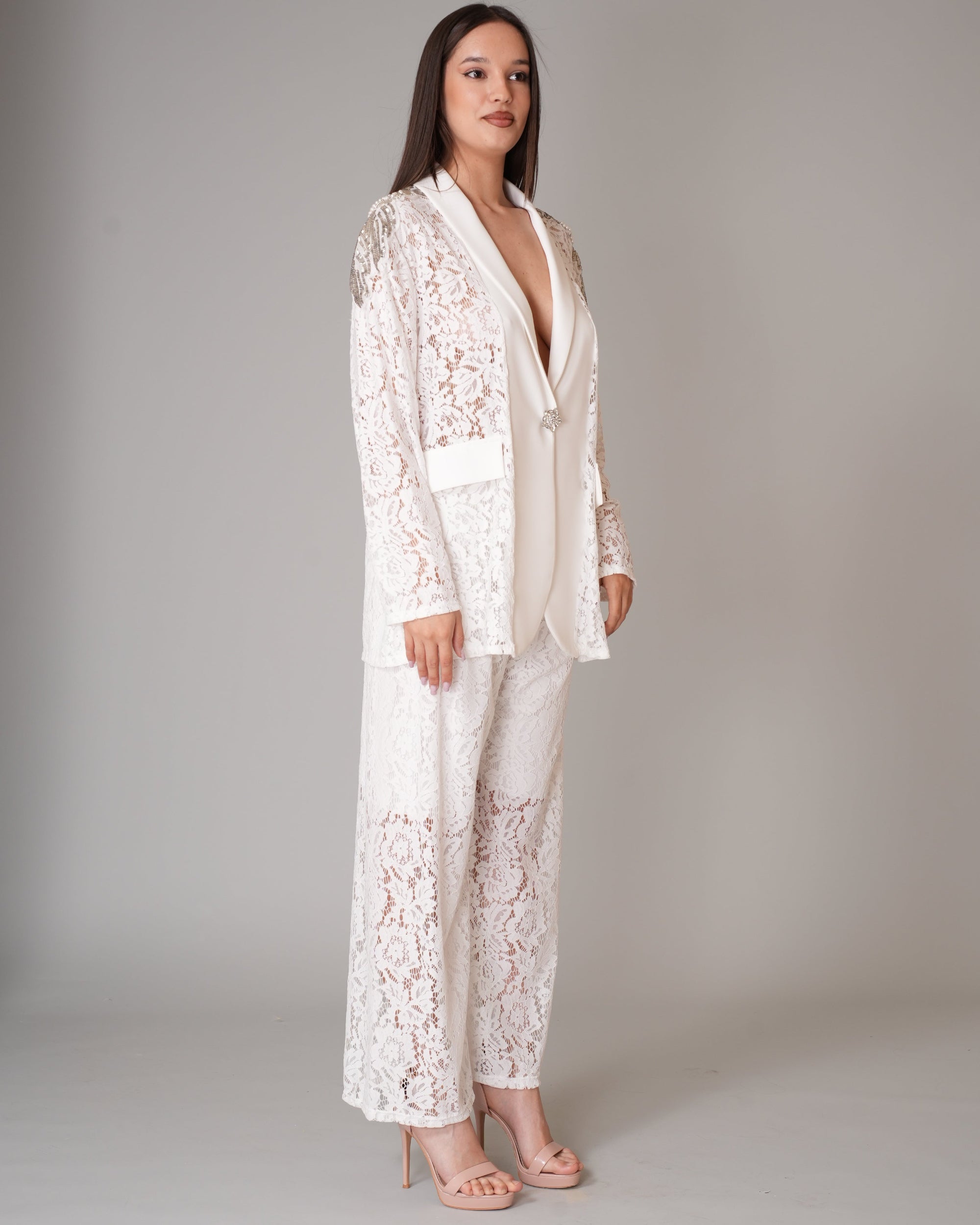 Tailleur Pizzo Bianco