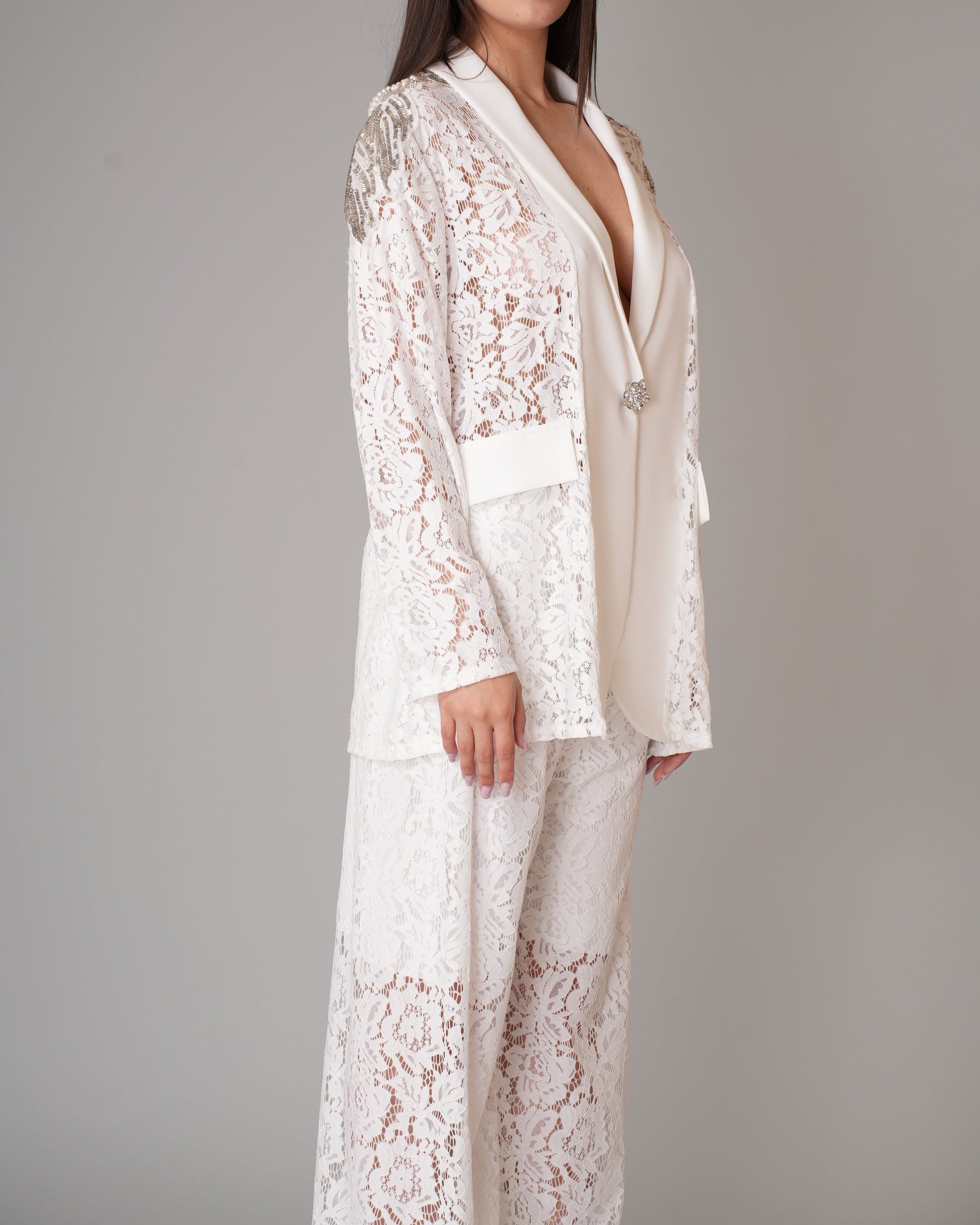 Tailleur Pizzo Bianco