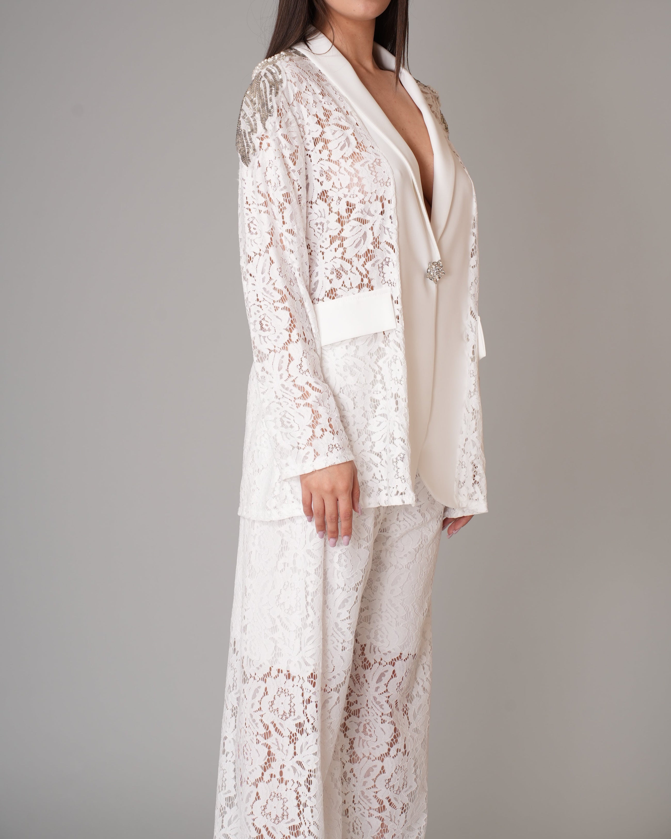 Tailleur Pizzo Bianco