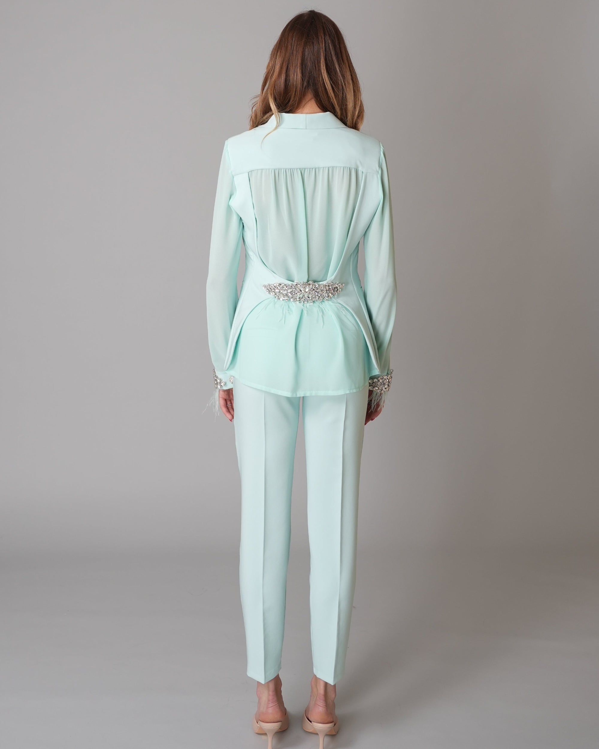 Tailleur Chiffon Verde Tiffany