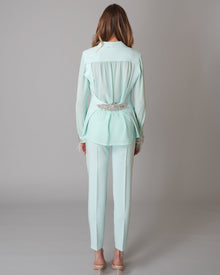 Tailleur Chiffon Verde Tiffany