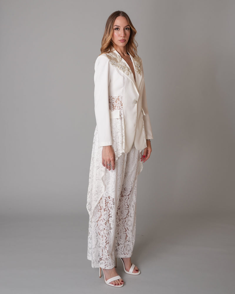 Tailleur Pizzo bianco