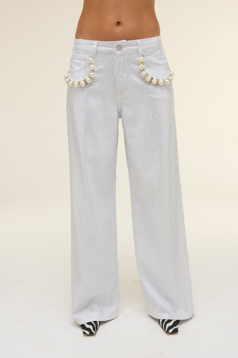 Pantalone Jeans White