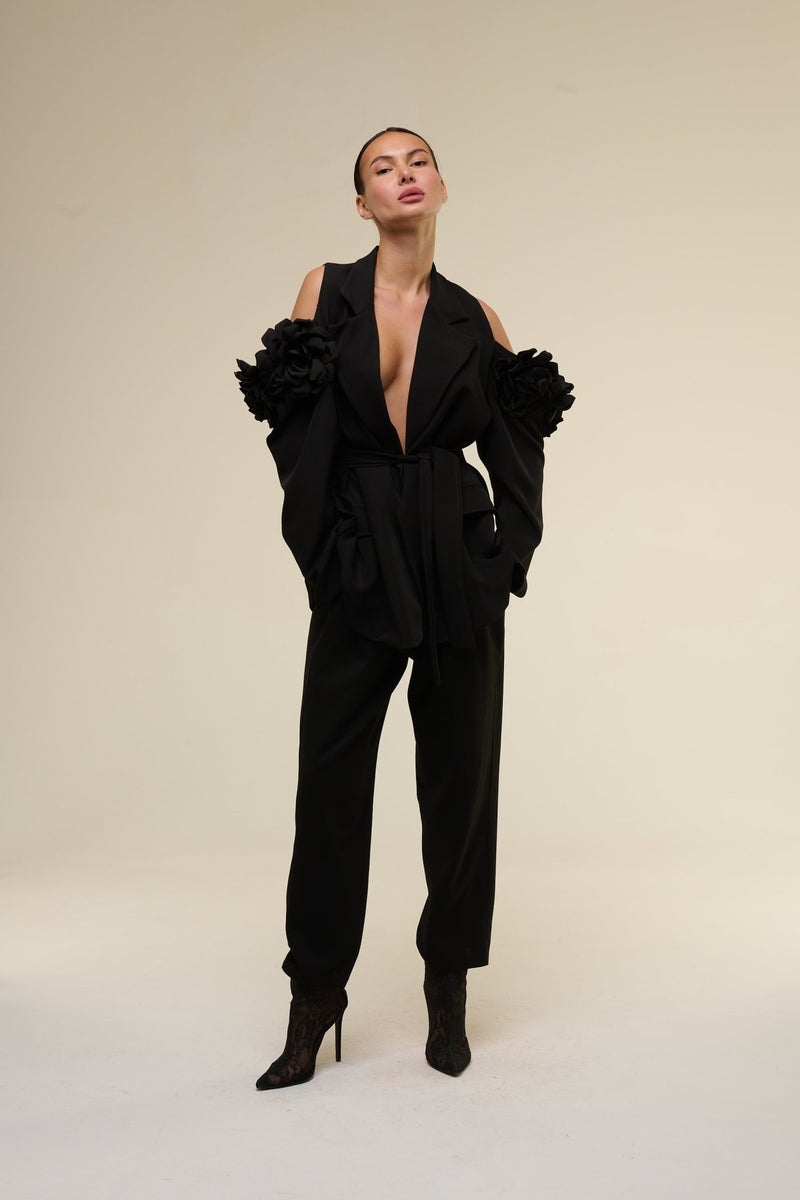 Tailleur Over Rose Nero- 22 Spazio Boutique