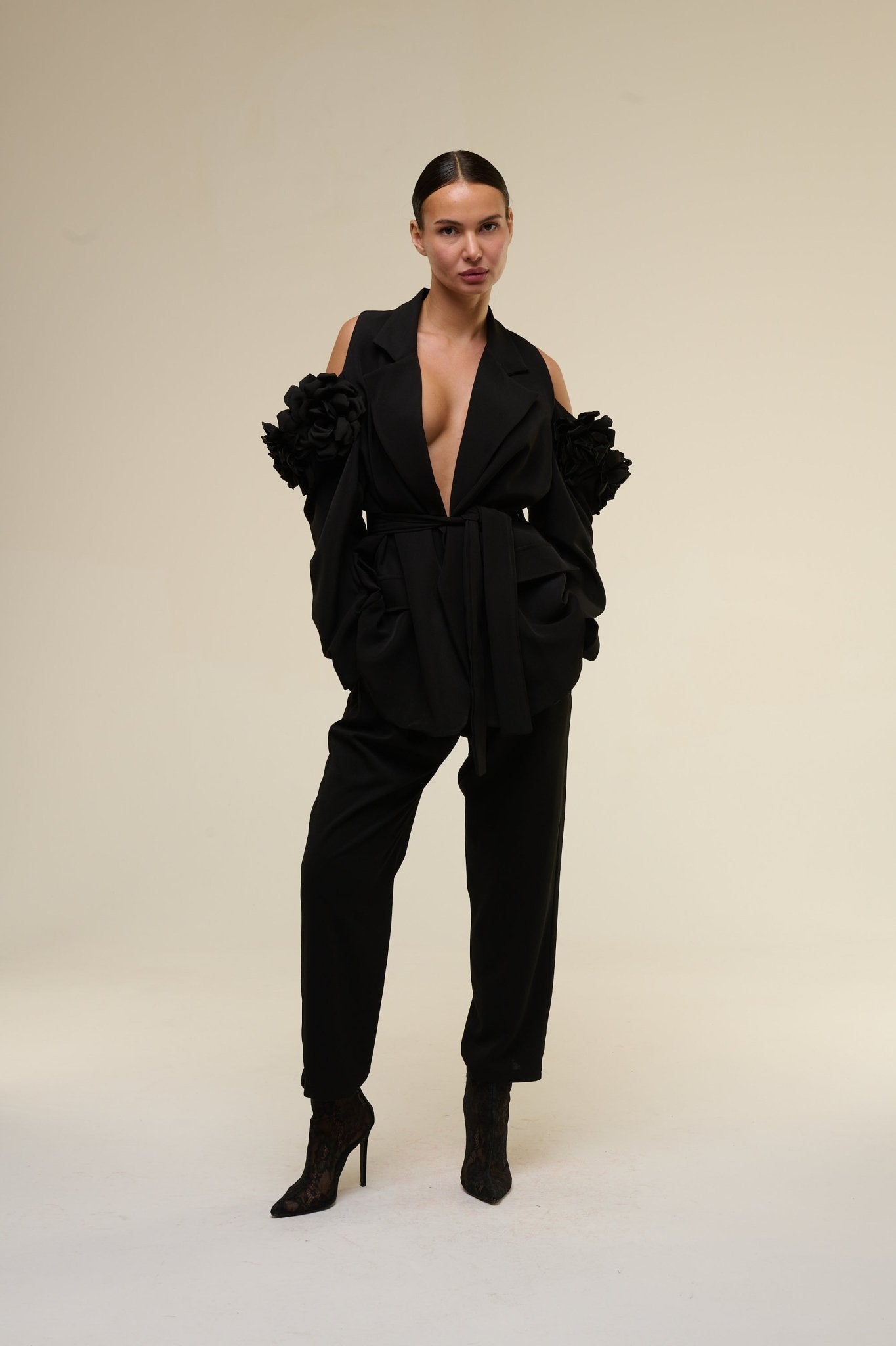 Tailleur Over Rose Nero- 22 Spazio Boutique