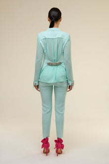 Tailleur Chiffon Verde Tiffany - 22 Spazio Boutique