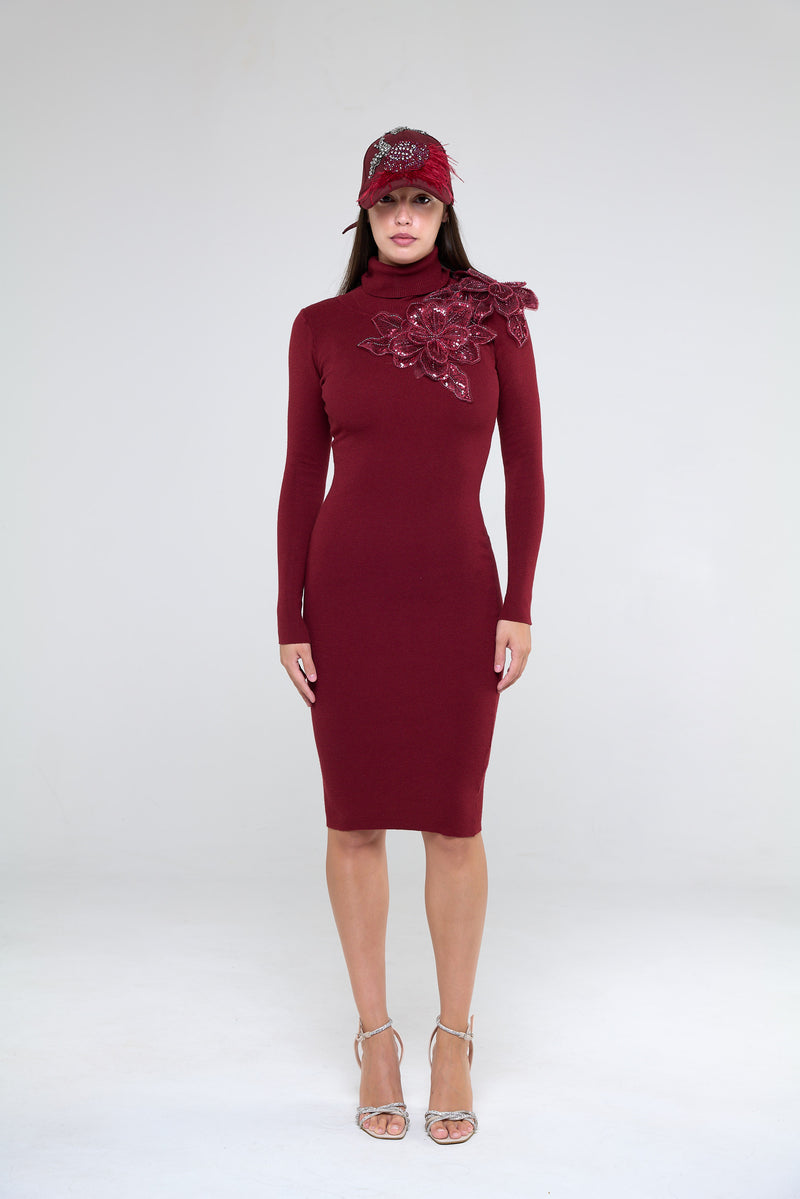 DRESS COLLO ALTO FLOWER