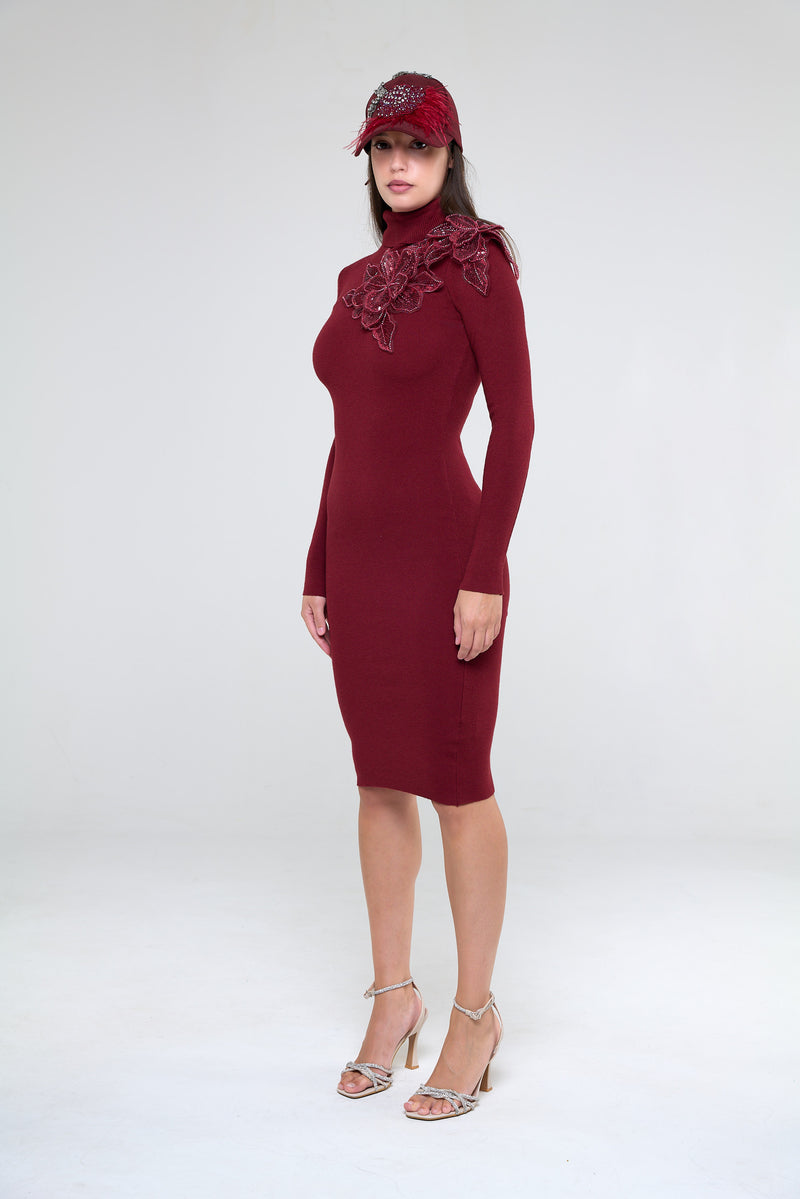 DRESS COLLO ALTO FLOWER