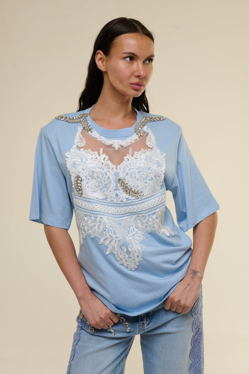 Shirt Azzurra Gioiello - 22 Spazio Boutique