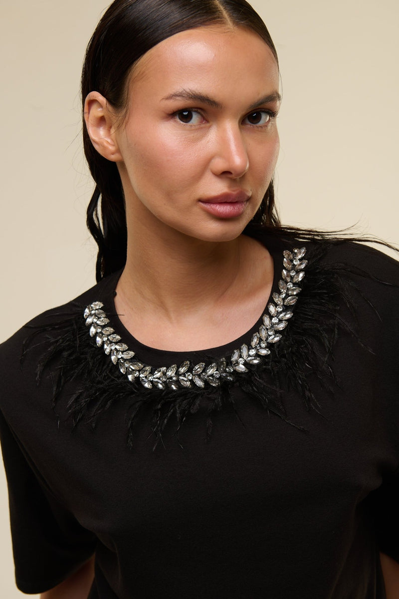 Shirt Nera Gioiello - 22 Spazio Boutique