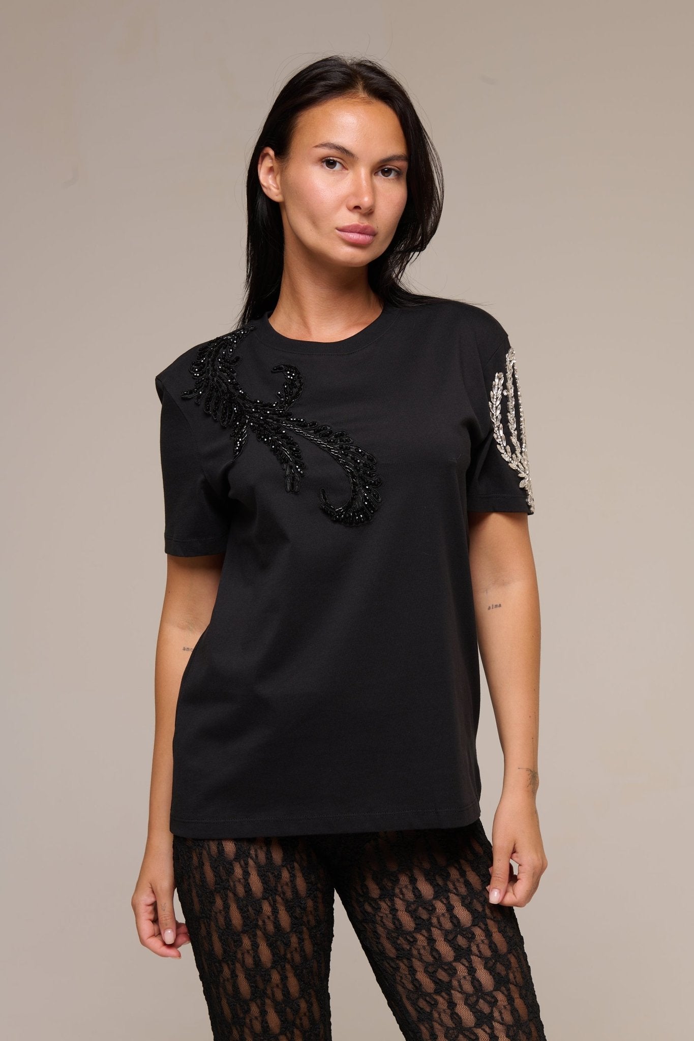 T-Shirt Nera Marianne - 22 Spazio Boutique