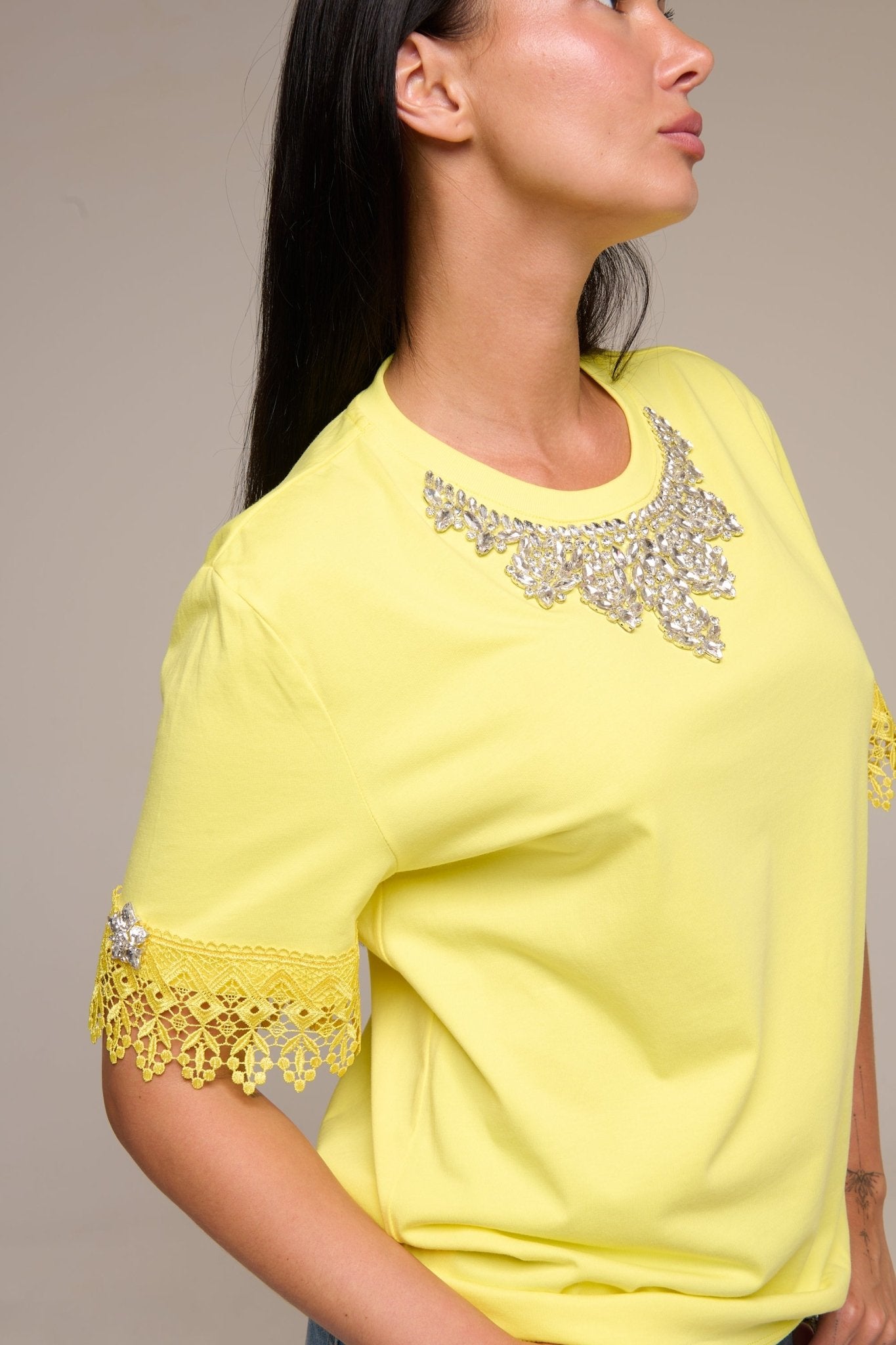T-Shirt Gialla Lace - 22 Spazio Boutique