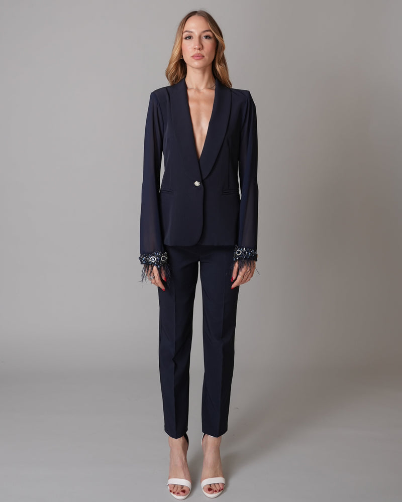 Tailleur Chiffon Blu Navy