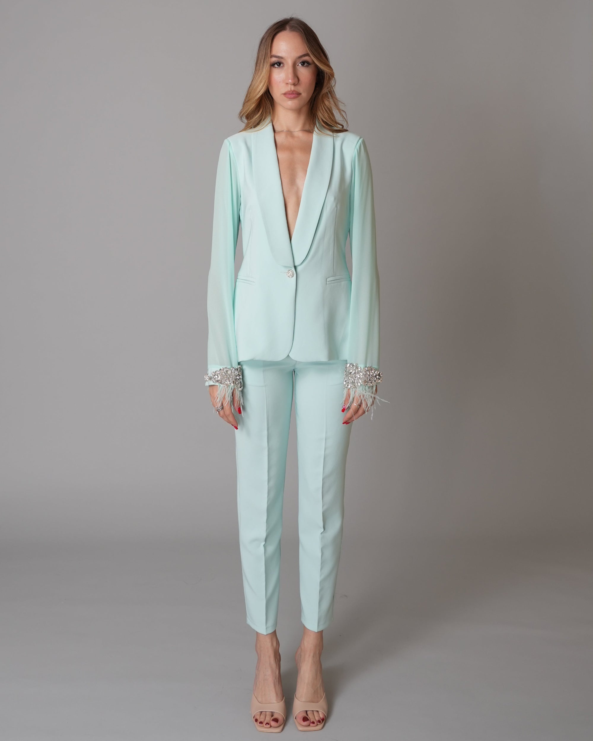 Tailleur Chiffon Verde Tiffany