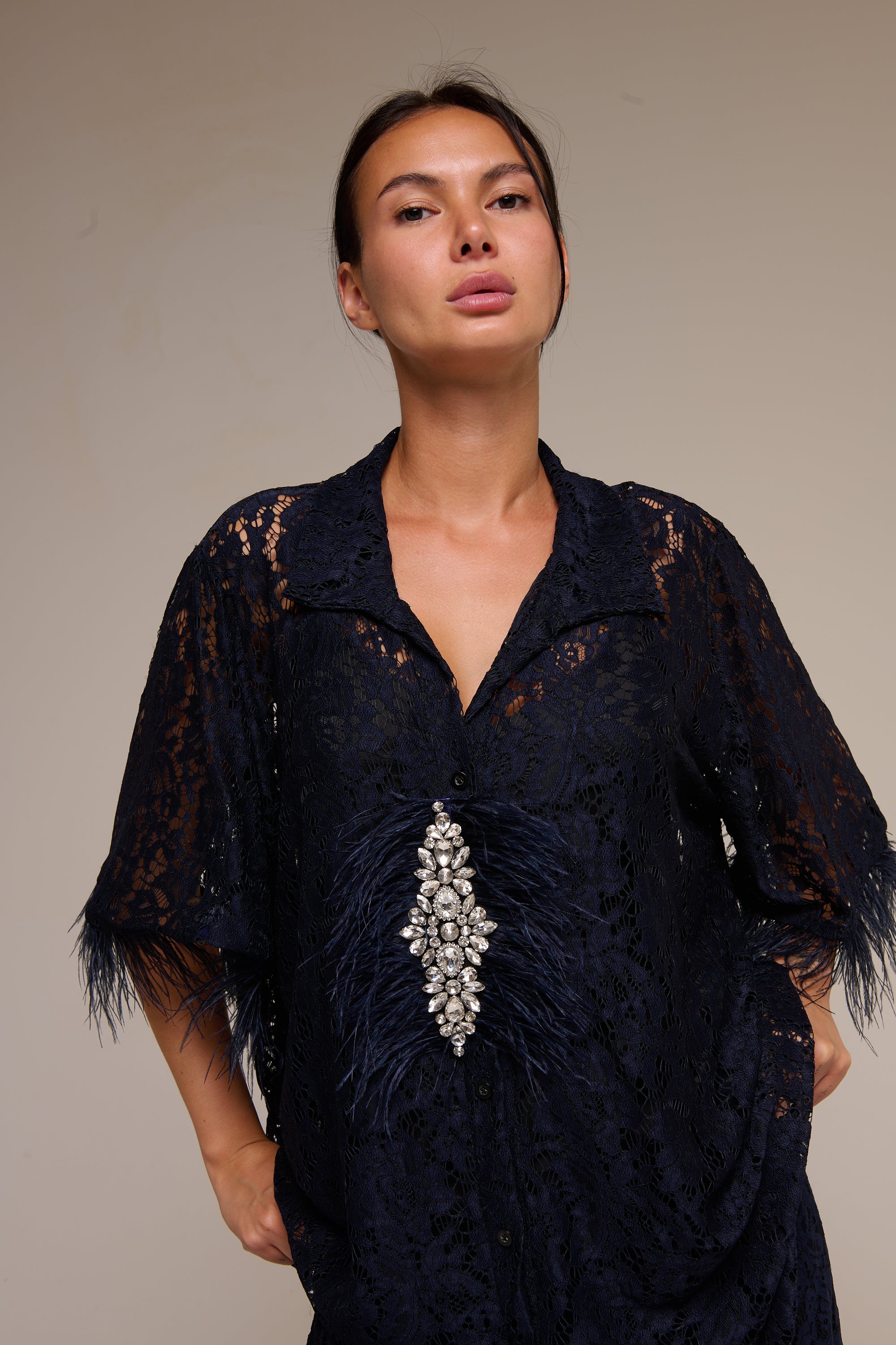 Completo Pizzo Jessica Blu