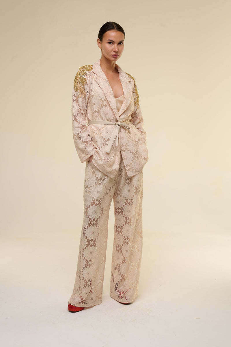 Tailleur Pizzo Gaya Beige - 22 Spazio Boutique