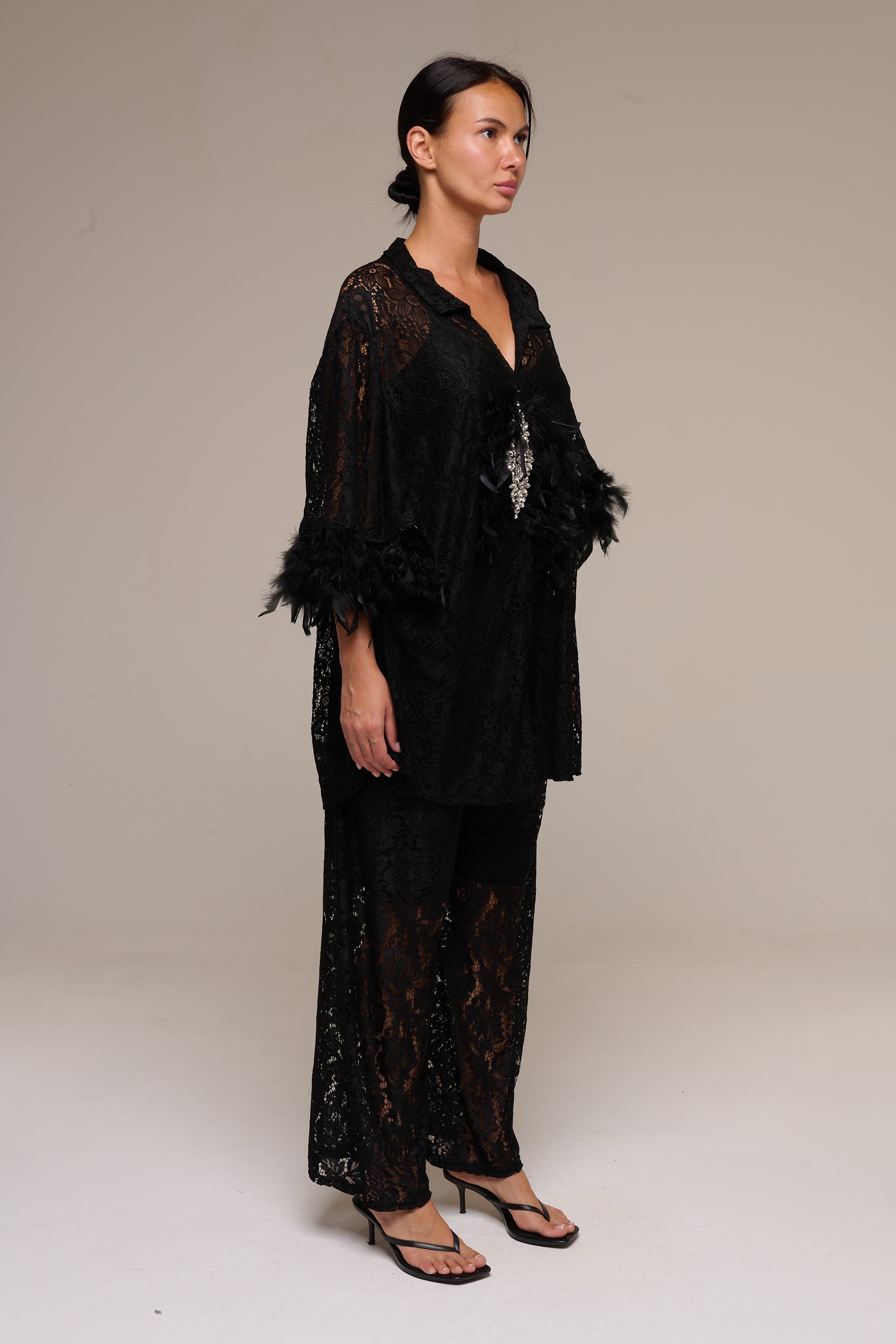 Completo Pizzo Jessica Nero