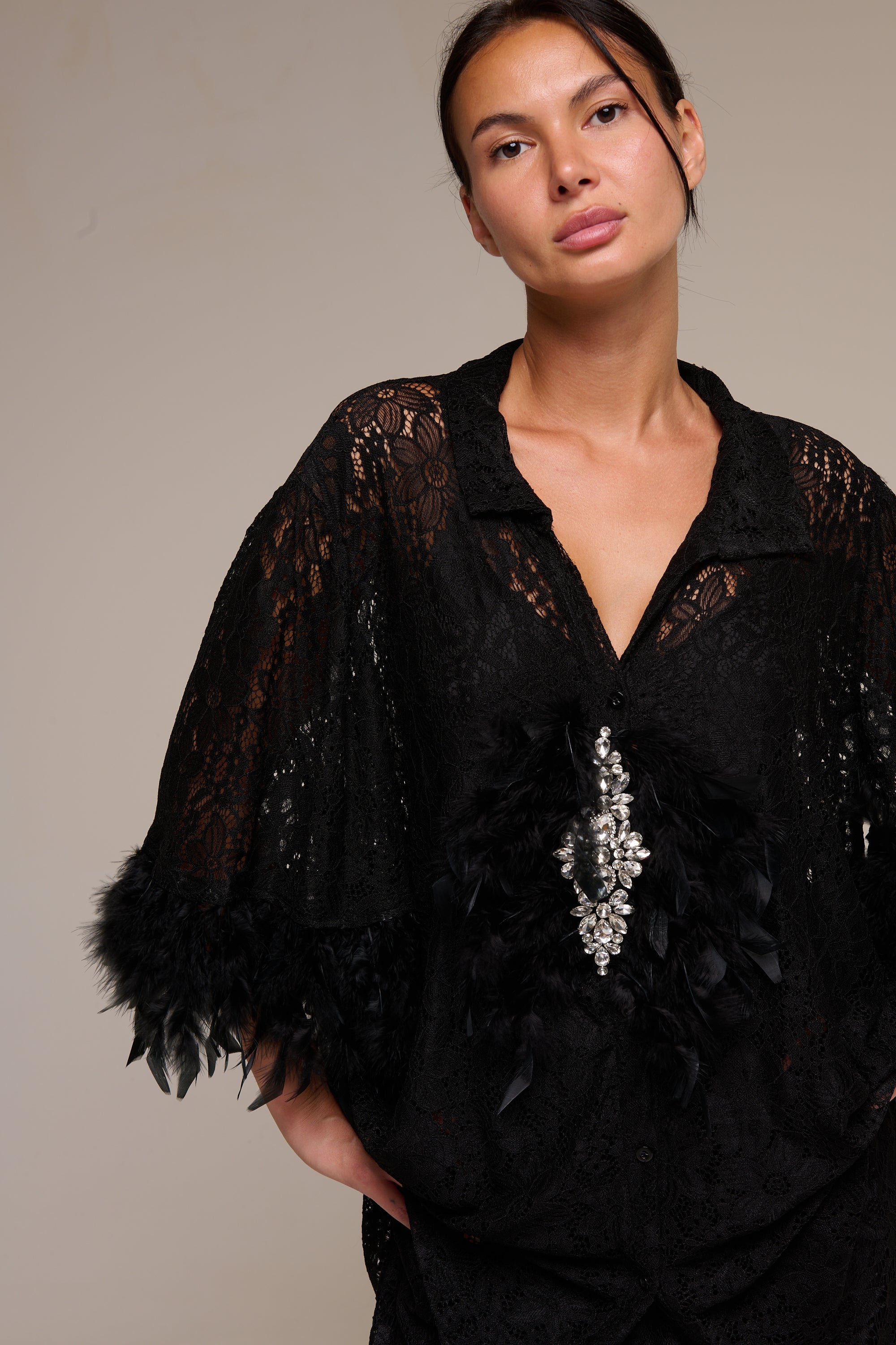 Completo Pizzo Jessica Nero